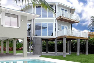 Florida Keys two-story stilt home Topsider