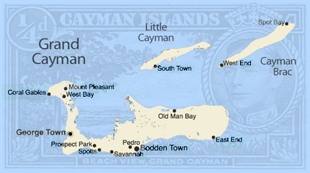 Map of the Cayman Islands