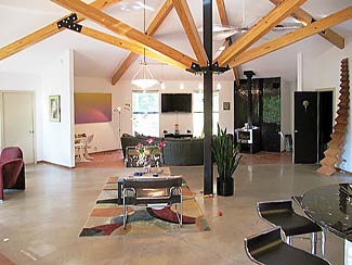 Contemporary Home Interior Post & Beam Custom Design