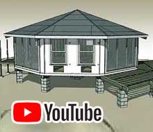 Prefab stilt house and deck assembly video  – Short piers