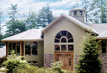 Custom designed Topsider post & beam home blending traditional and contemporary New England architecture.