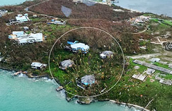 Topsider homes on Green Turtle Cay after Hurricane Dorian