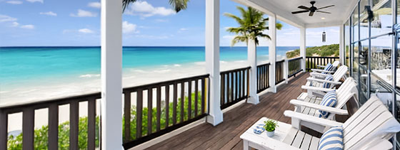 Ocean-view deck on a Topsider island home