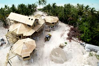 Topsider home under construction, North Andros, Bahamas