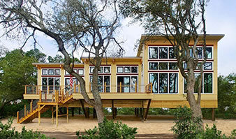 Completed Hurricane resistant luxury beach house built in coastal South Carolina.