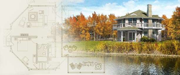 Two-story Topsider lake house in upstate New York with decking, lake views, and snow-load durability.