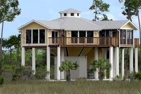 Elevated hurricane home concept ideal for rebuilding after Hurricane Sandy