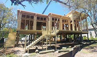Topsider piling home under construction near Hilton Head South Carolina 