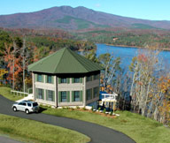 Two-story lakeside Topsider Home