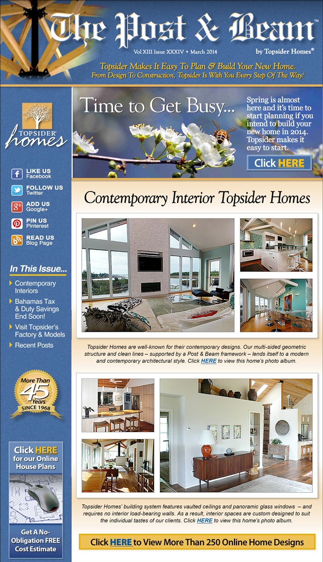 Topsider Homes March 2014 eNewsletter