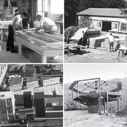 Picture montage showing Topsider’s first small factory in 1968 in Boone, North Carolina.