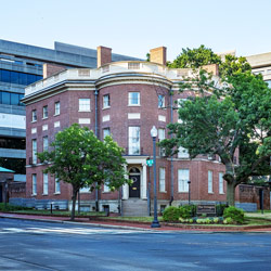 The Octagon House in Washington DC - historic Federal-style octagonal architecture with brick facade and angled walls, inspiration for modern octagon houses and octagonal home designs