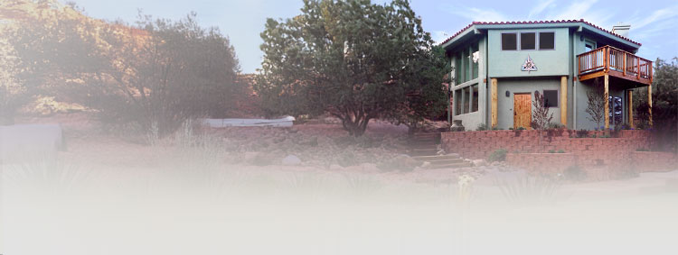 Octagon shaped home in a desert landscape with elevated deck — engineered with Topsider's post-and-beam building system that provides unique shapes, durability, and site adaptability.