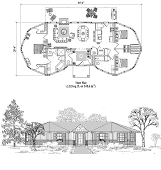 Classic House Plan CM-0205 (1525 Sq. Ft.) 3 Bedrooms 2.5 Bathrooms