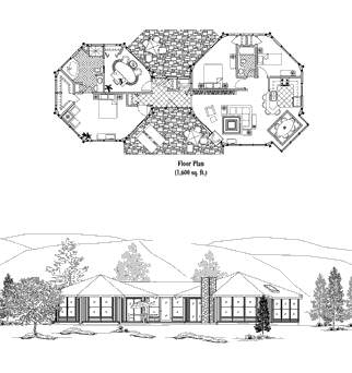 Classic House Plan CM-0302 (1600 Sq. Ft.) 3 Bedrooms 2 Bathrooms