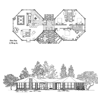 Classic House Plan CM-0303 (1750 Sq. Ft.) 3 Bedrooms 2 Bathrooms