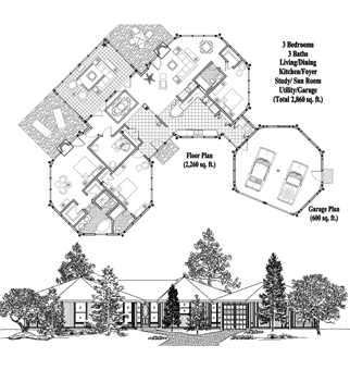 Classic House Plan CM-0312 (2860 Sq. Ft.) 3 Bedrooms 3 Bathrooms