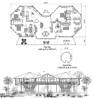 Classic House Plan CM-0404 (2935 Sq. Ft.) 4 Bedrooms 3 Bathrooms