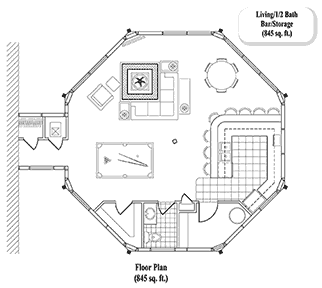 FAMILY ROOMS House Plan FR-0301 (845 Sq. Ft.) 0 Bedrooms .5 Bathrooms