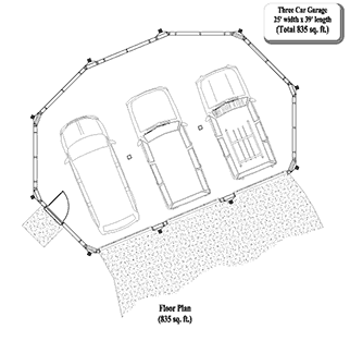 GARAGE House Plan GR-0202 (835 Sq. Ft.) 0 Bedrooms 0 Bathrooms