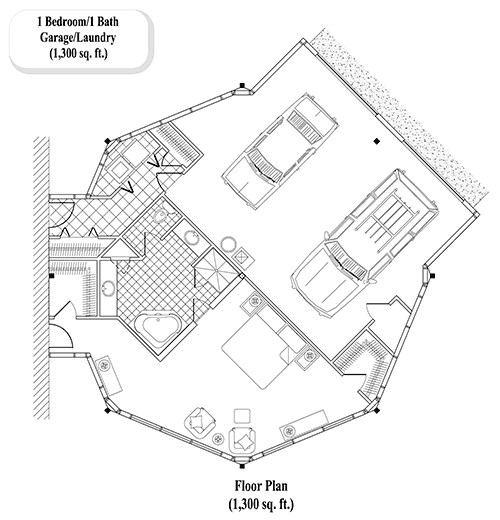 Prefab HOME ADDITIONS House Plan - HA-0402 (1300 sq. ft.) 1 Bedrooms, 1 Baths