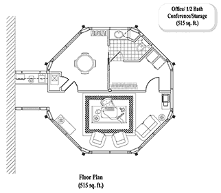 HOME OFFICE House Plan HO-0101 (515 Sq. Ft.) 0 Bedrooms .5 Bathrooms