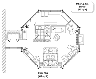 HOME OFFICE House Plan HO-0202 (665 Sq. Ft.) 0 Bedrooms .5 Bathrooms