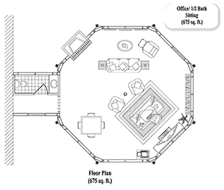 HOME OFFICE House Plan HO-0203 (675 Sq. Ft.) 0 Bedrooms .5 Bathrooms