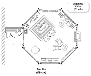 HOME OFFICE House Plan HO-0204 (675 Sq. Ft.) 0 Bedrooms 0 Bathrooms