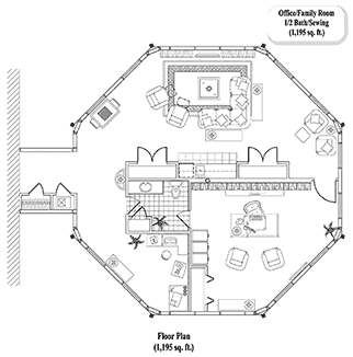 HOME OFFICE House Plan HO-0401 (1195 Sq. Ft.) 0 Bedrooms .5 Bathrooms