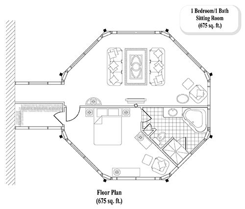 Prefab MASTER BEDROOMS House Plan - MB-0202 (625 sq. ft.) 1 Bedrooms, 1 Baths