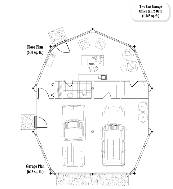 Prefab MULTI PURPOSE House Plan - MP-0301 (1145 sq. ft.) 0 Bedrooms,  1/2 Baths