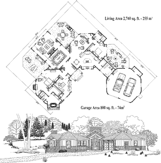 Premiere House Plan PR-0306 (3540 Sq. Ft.) 2 Bedrooms 2 Bathrooms