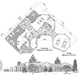 Premiere House Plan PR-0406 (3850 Sq. Ft.) 3 Bedrooms 3 Bathrooms