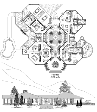 Premiere House Plan PR-0410 (5900 Sq. Ft.) 3 Bedrooms 6 Bathrooms