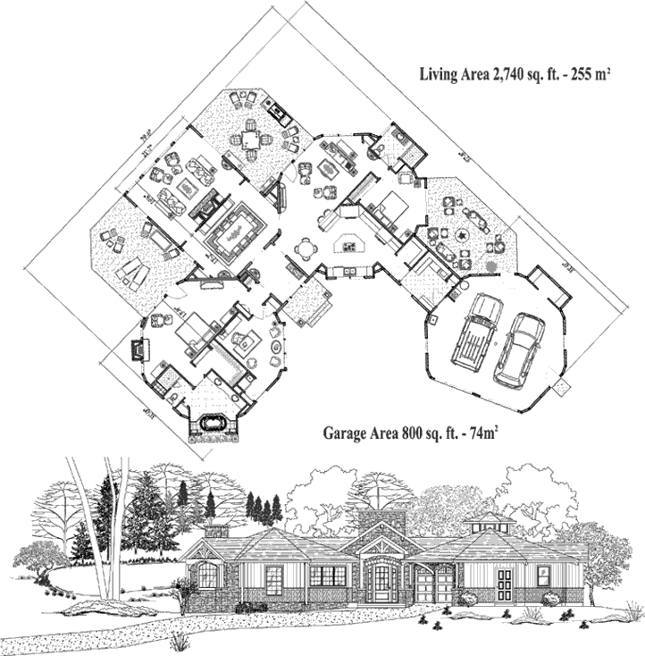 Prefab Signature Design House Plan - SDC-0306 (3450 sq. ft.) 3 Bedrooms, 2 Baths