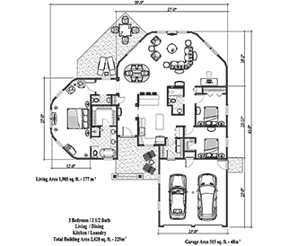 Signature Design House Plan SDC-0402 (2420 Sq. Ft.) 3 Bedrooms 2.5 Bathrooms