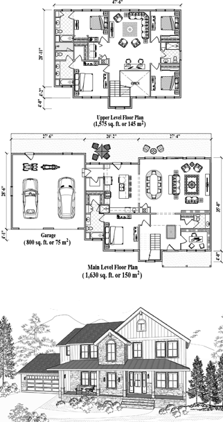 Signature Design House Plan SDC-2102 (4005 Sq. Ft.) 5 Bedrooms 3.5 Bathrooms