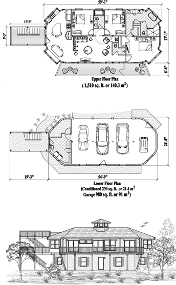 Two-Story House Plan TS-0223 (2720 Sq. Ft.) 3 Bedrooms 2.5 Bathrooms