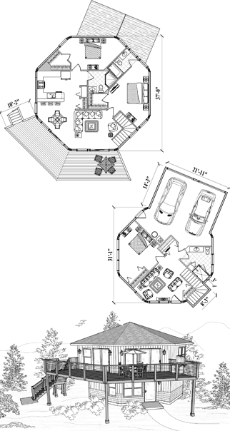 Two-Story House Plan TS-0403 (2225 Sq. Ft.) 3 Bedrooms 2.5 Bathrooms