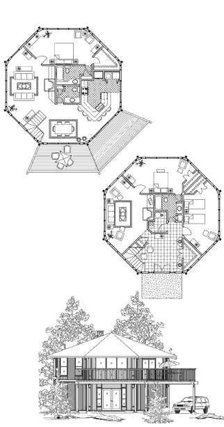 Two-Story House Plan TS-0404 (2250 Sq. Ft.) 3 Bedrooms 2.5 Bathrooms