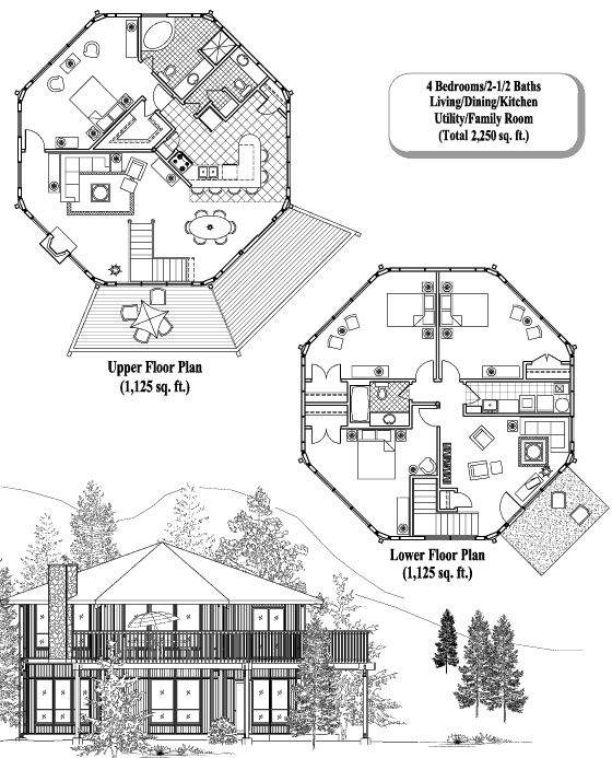 Two-Story Prefab Online House Plan Collection TS-0405 (2250 sq. ft.) 4 Bedrooms, 2 1/2 Baths