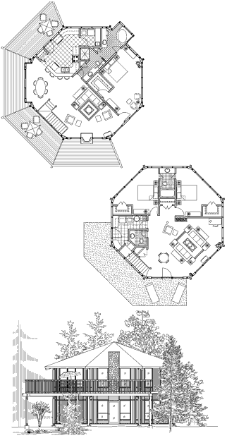 Two-Story House Plan TS-0406 (2300 Sq. Ft.) 3 Bedrooms 2.5 Bathrooms