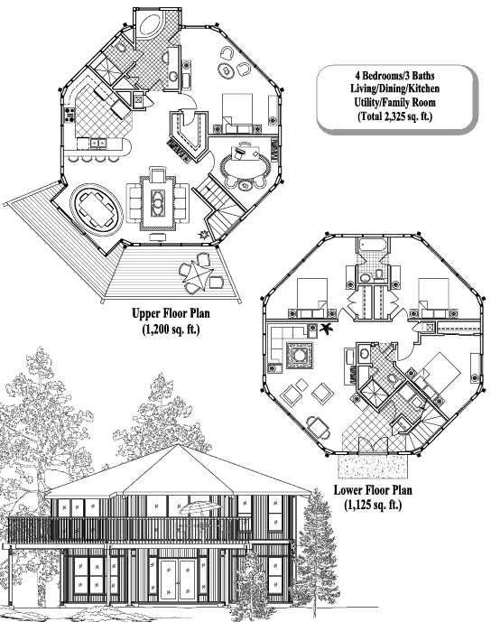 Two-Story Prefab Online House Plan Collection TS-0407 (2325 sq. ft.) 4 Bedrooms, 3 Baths