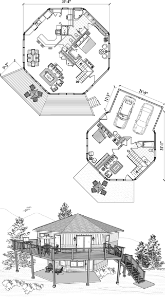 Two-Story House Plan TS-0501 (2225 Sq. Ft.) 3 Bedrooms 2.5 Bathrooms