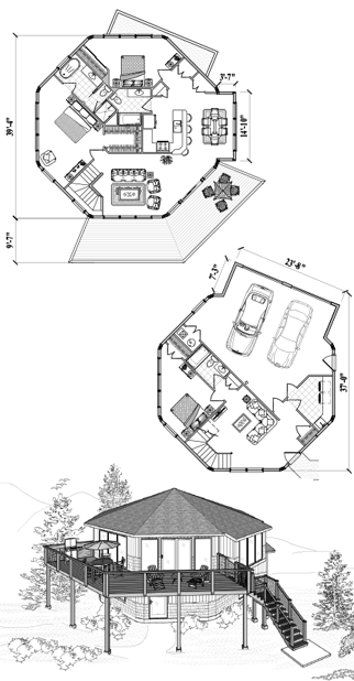 Two-Story House Plan TS-0504 (2620 Sq. Ft.) 2 Bedrooms 3 Bathrooms