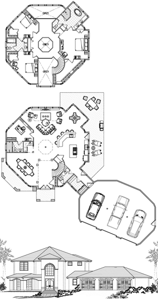 Two-Story House Plan TS-1201 (4850 Sq. Ft.) 4 Bedrooms 4.5 Bathrooms