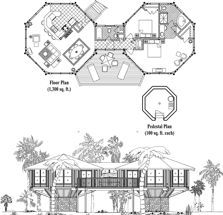 Prefab Classic House Plan - CM-0202 (1500 sq. ft.) 2 Bedrooms, 2 Baths, 
