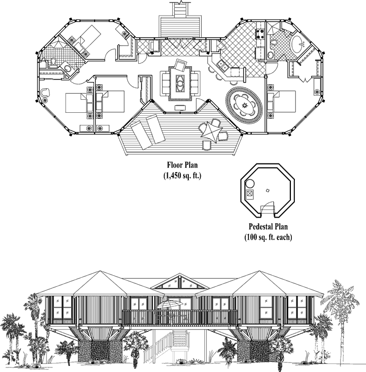 Prefab Classic House Plan - CM-0203 (1650 sq. ft.) 4 Bedrooms, 2 Baths, 
