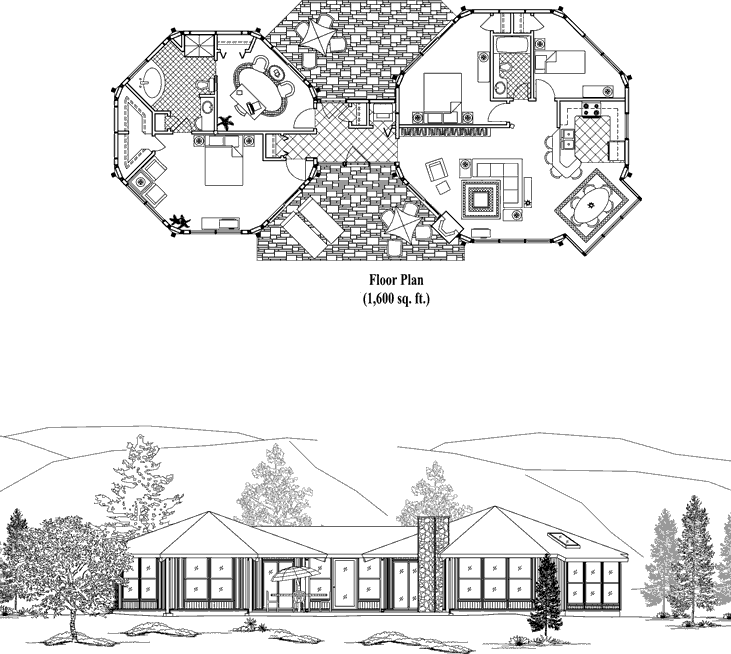 Prefab Classic House Plan - CM-0302 (1600 sq. ft.) 3 Bedrooms, 2 Baths, 